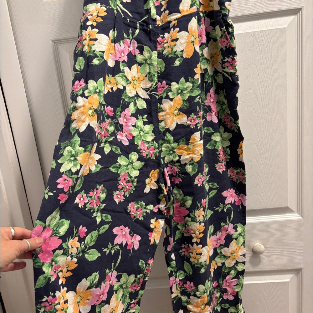 Old Navy Navy Floral Pants